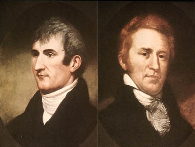 Portraits of Meriwether Lewis (left) and William Clark (right).