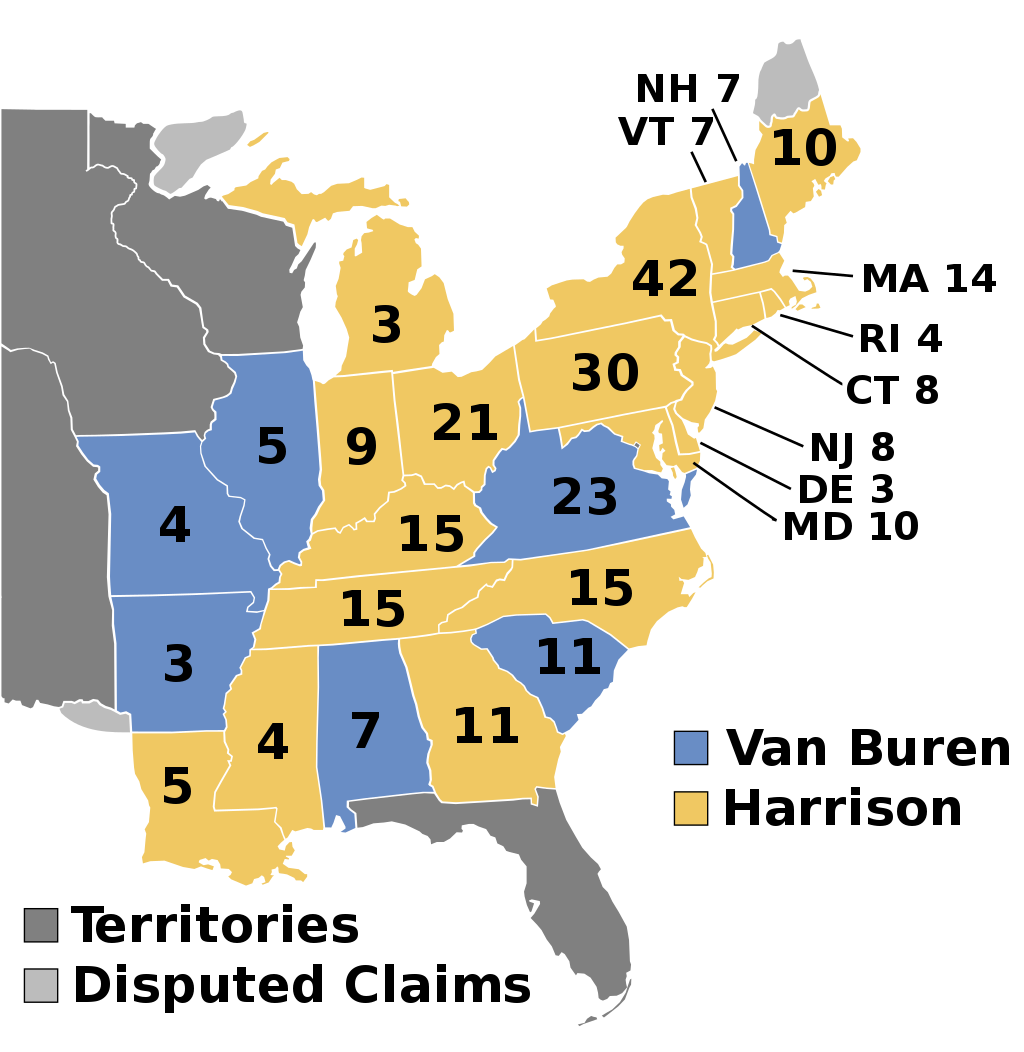 1840 electoral vote results