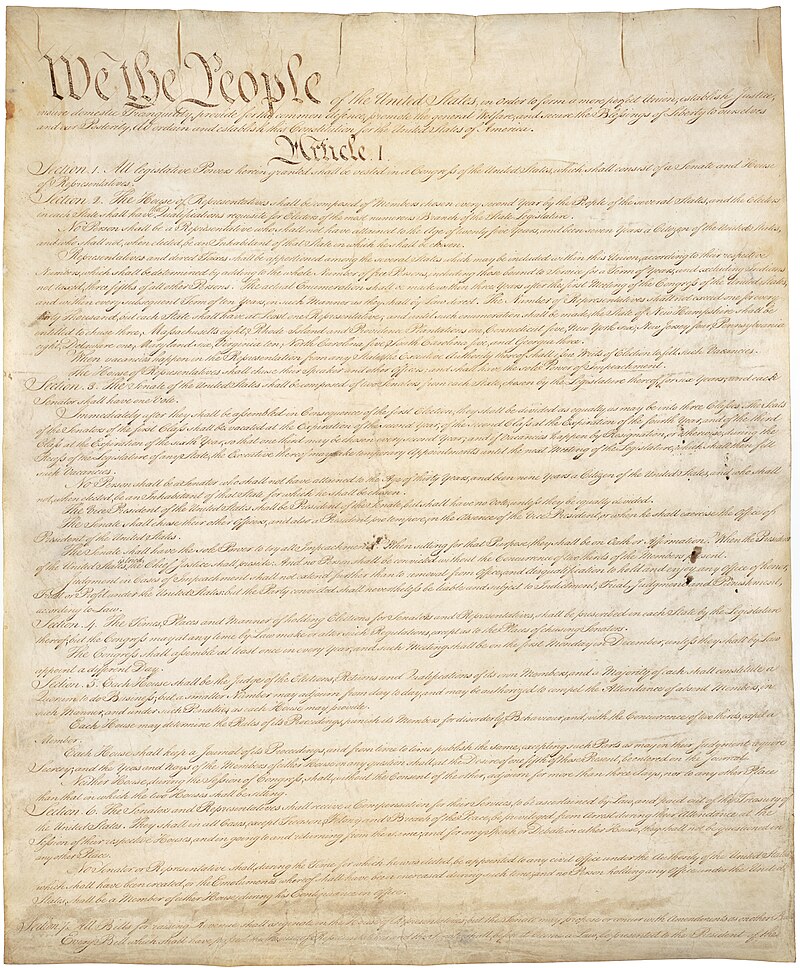 Page 1 of the Constitution of the United States