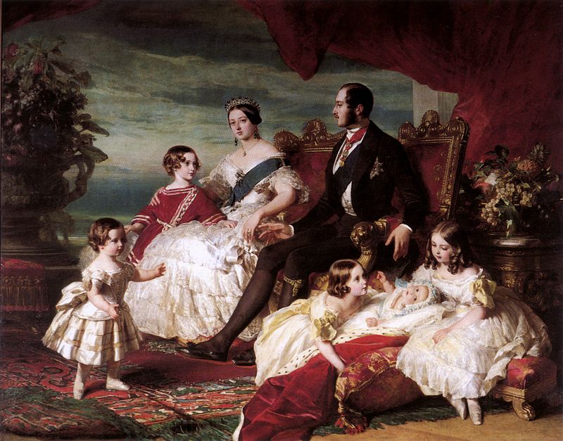 Painting of Queen Victoria and the royal family