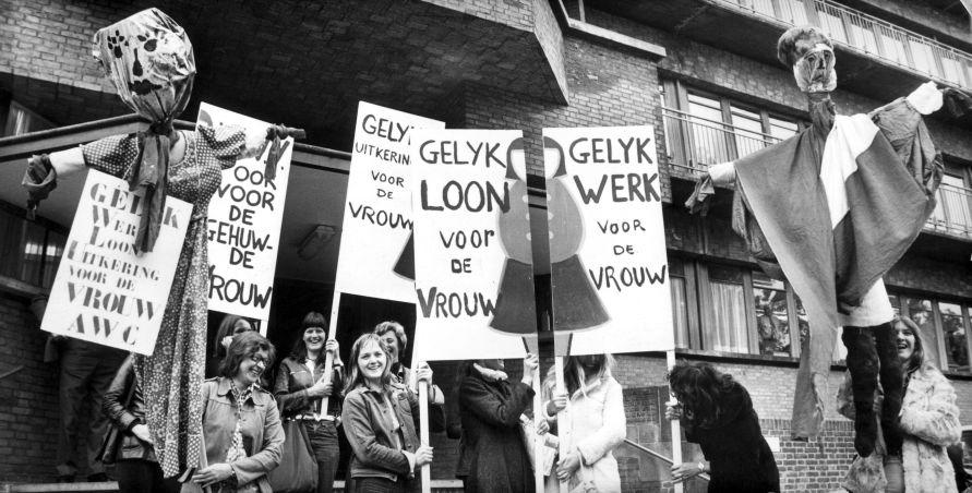 Women’s demonstration for equal pay in front of The Hague, 1975