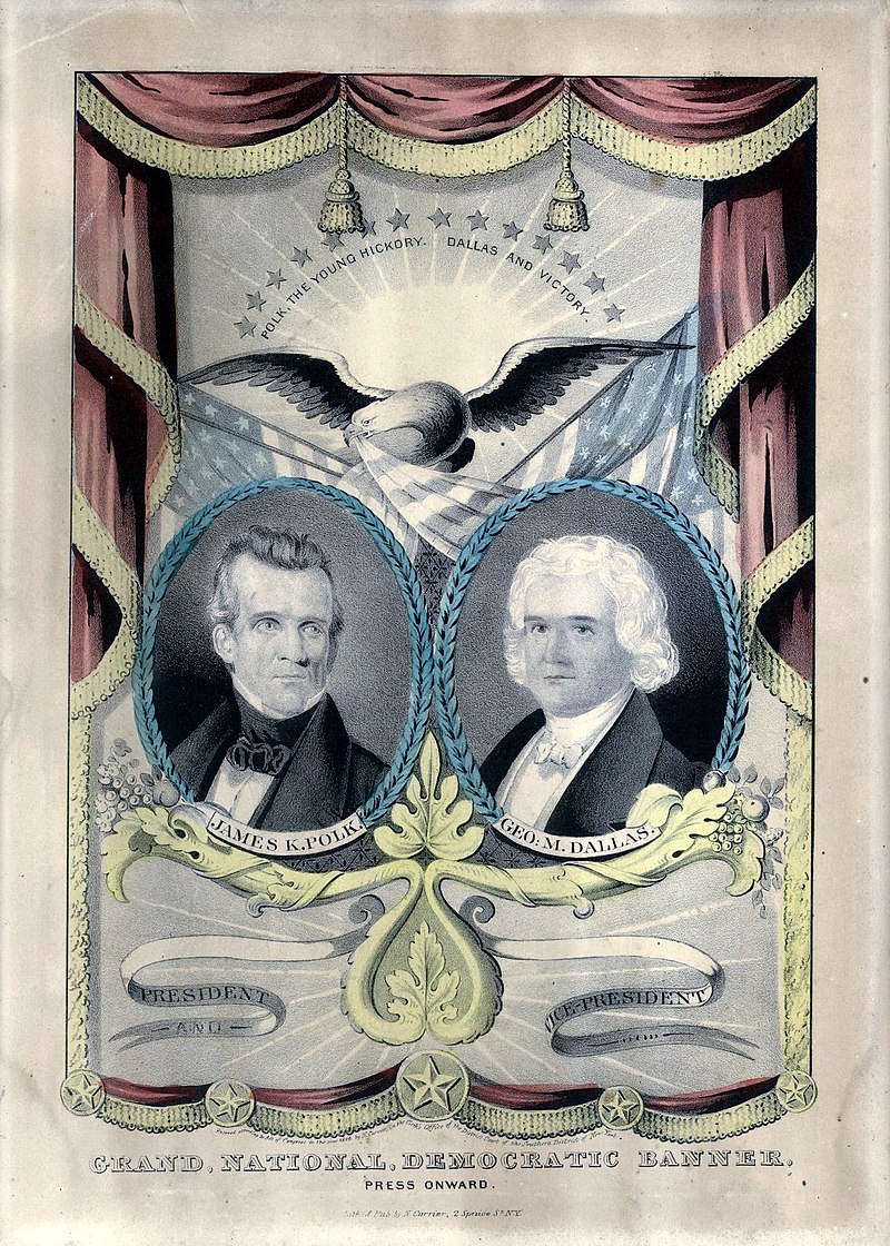 1844 campaign banner for the Polk/Dallas