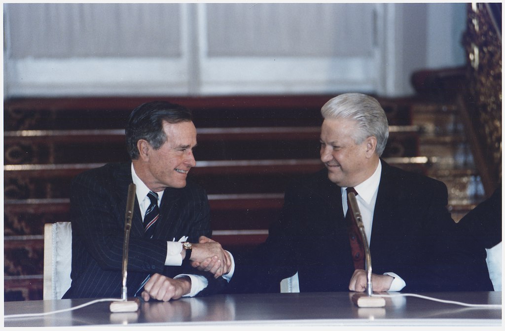 Boris Yeltsin during the signing of START II